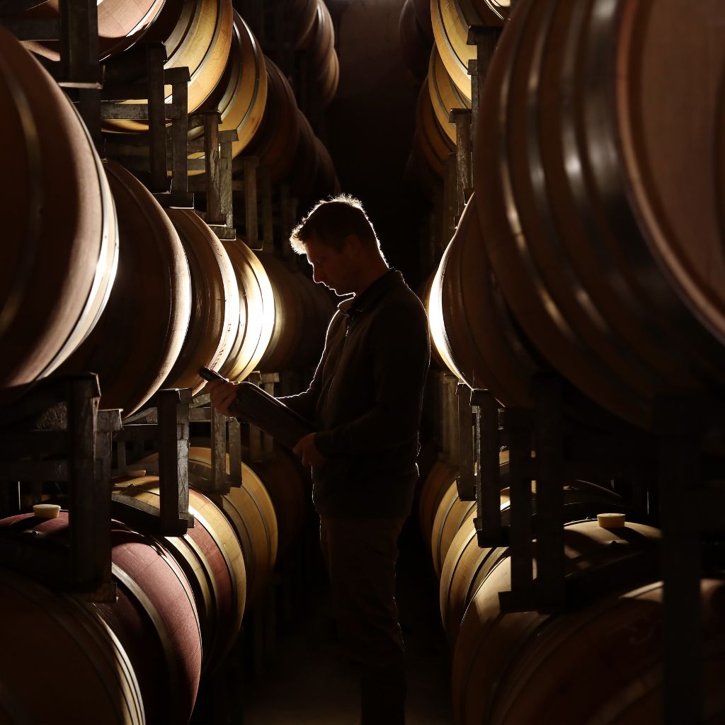 Saddler's Creek Winery with winemaker Brett Woodward holding a bottle