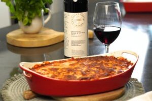 Eggplant Parmigiana with Nero D'Avola